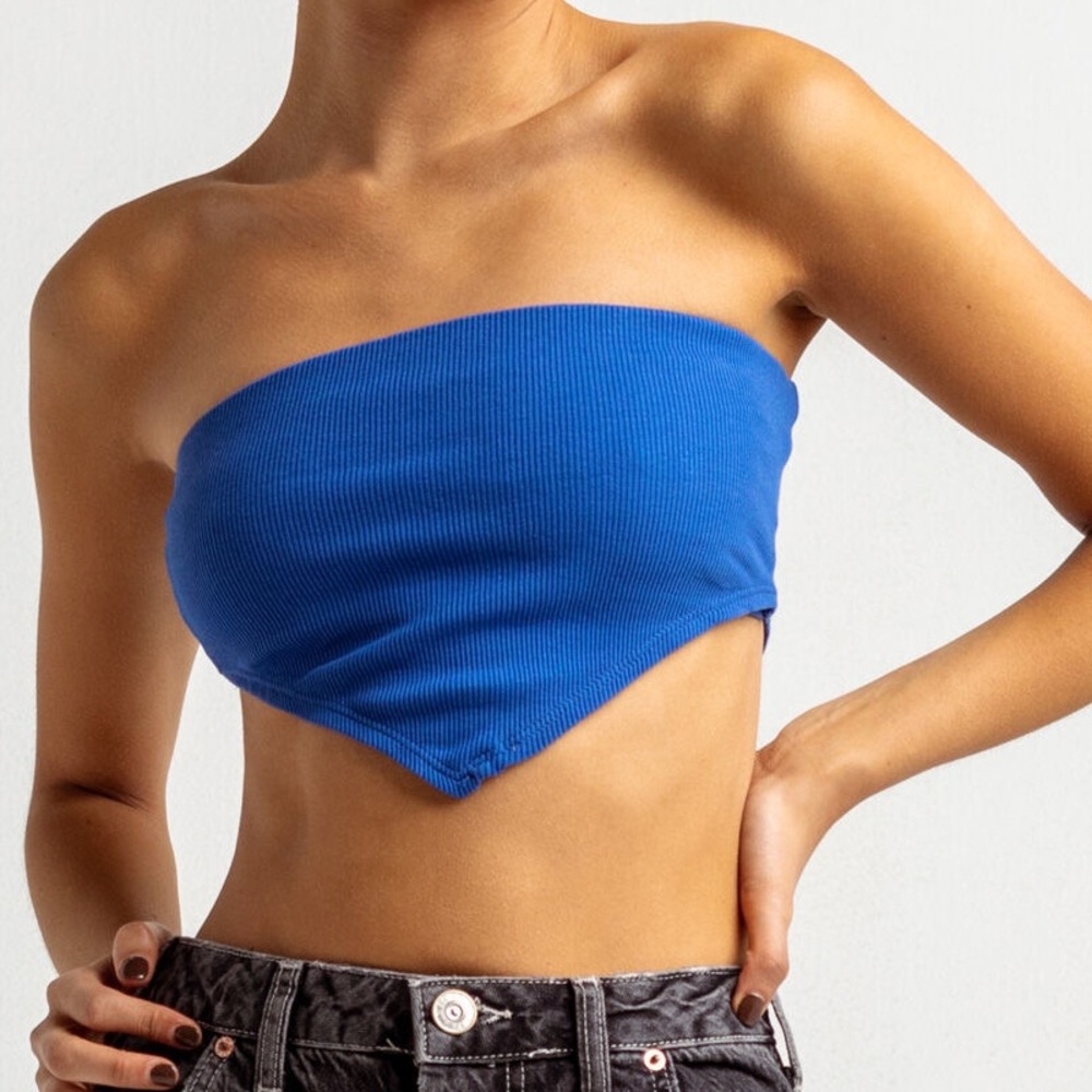 FULL TILT Solid Hanky Cobalt Tube Top Bandeau
